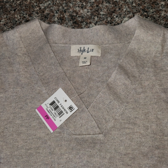 Style & Co V-Neck Oversized Sweater - Picture 3 of 8